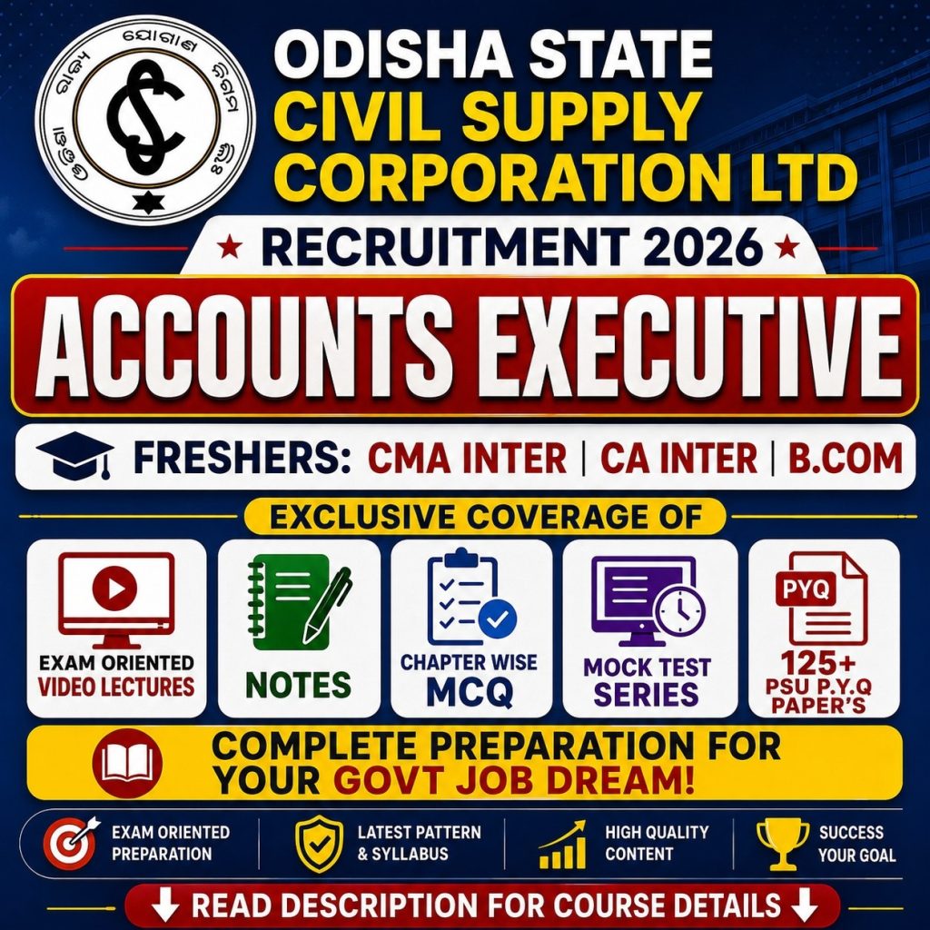 OSCSC Accounts Executive 2026 Complete Course Video Lectures Notes MCQS Mock Tests 120 PYQS